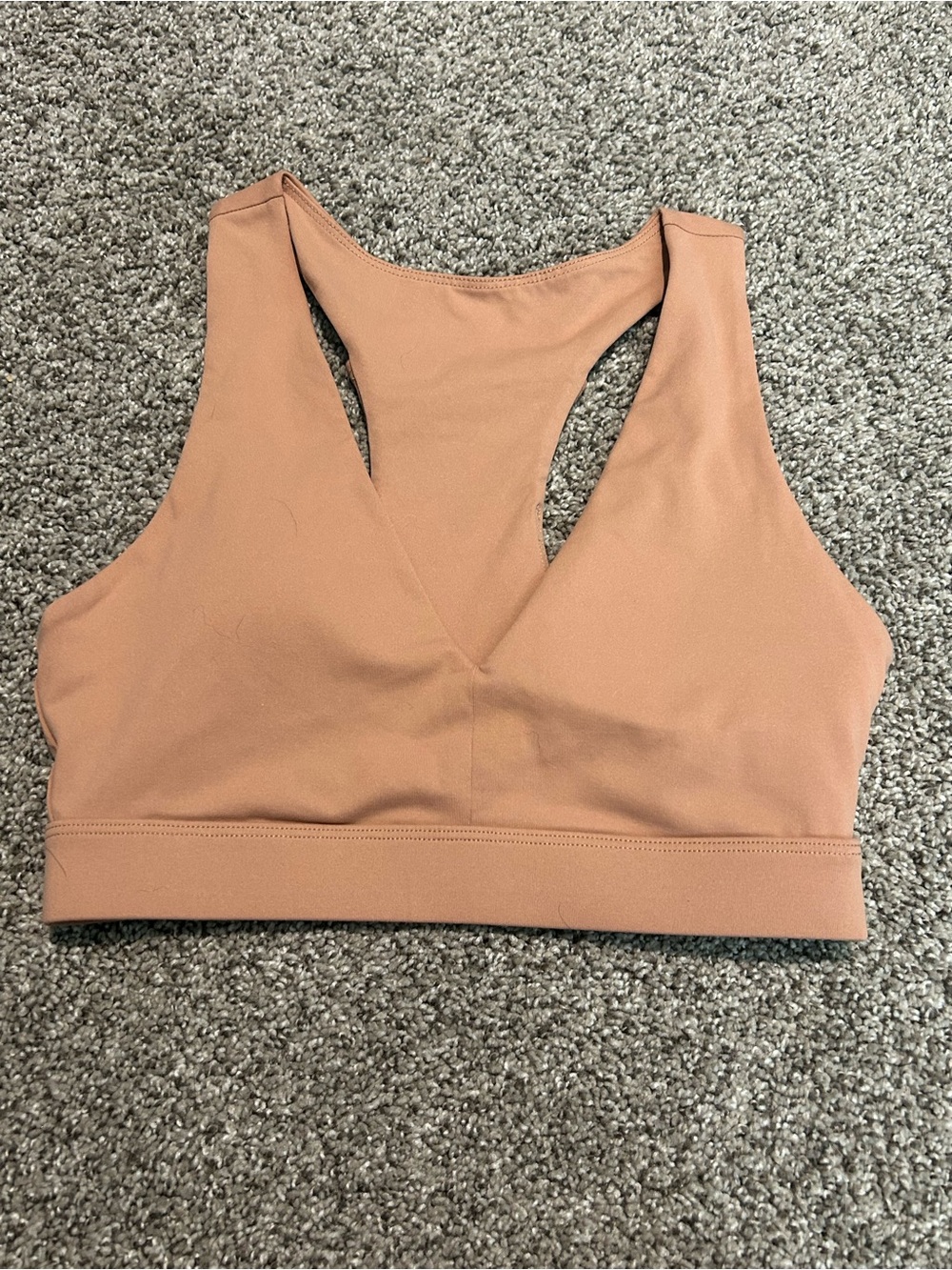 Fabletics Women’s Racerback V-Neck Sports Bra Bralette - Tan XS/S